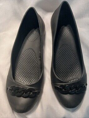 Crocs Black Gianna Chain Link Ballet Flats